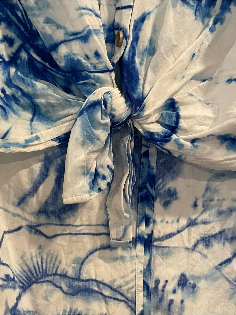 Calia By Carrie Underwood Blue Tie Dye Button up Blouse - Picture 3 of 6